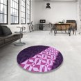 thumbnail image 4 of Ahgly Company Tapis d'Intérieur Lavable à la Machine, Carré, Transitionnel, Violet Foncé, Tapis de Zone, 6 Pieds Carré, 4 of 7