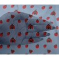 thumbnail image 4 of oneOone Viscose Chiffon Grayish Blue Fabric Red Insect Sewing Material Print Fabric By The Yard 42 Inch Wide, 4 of 4