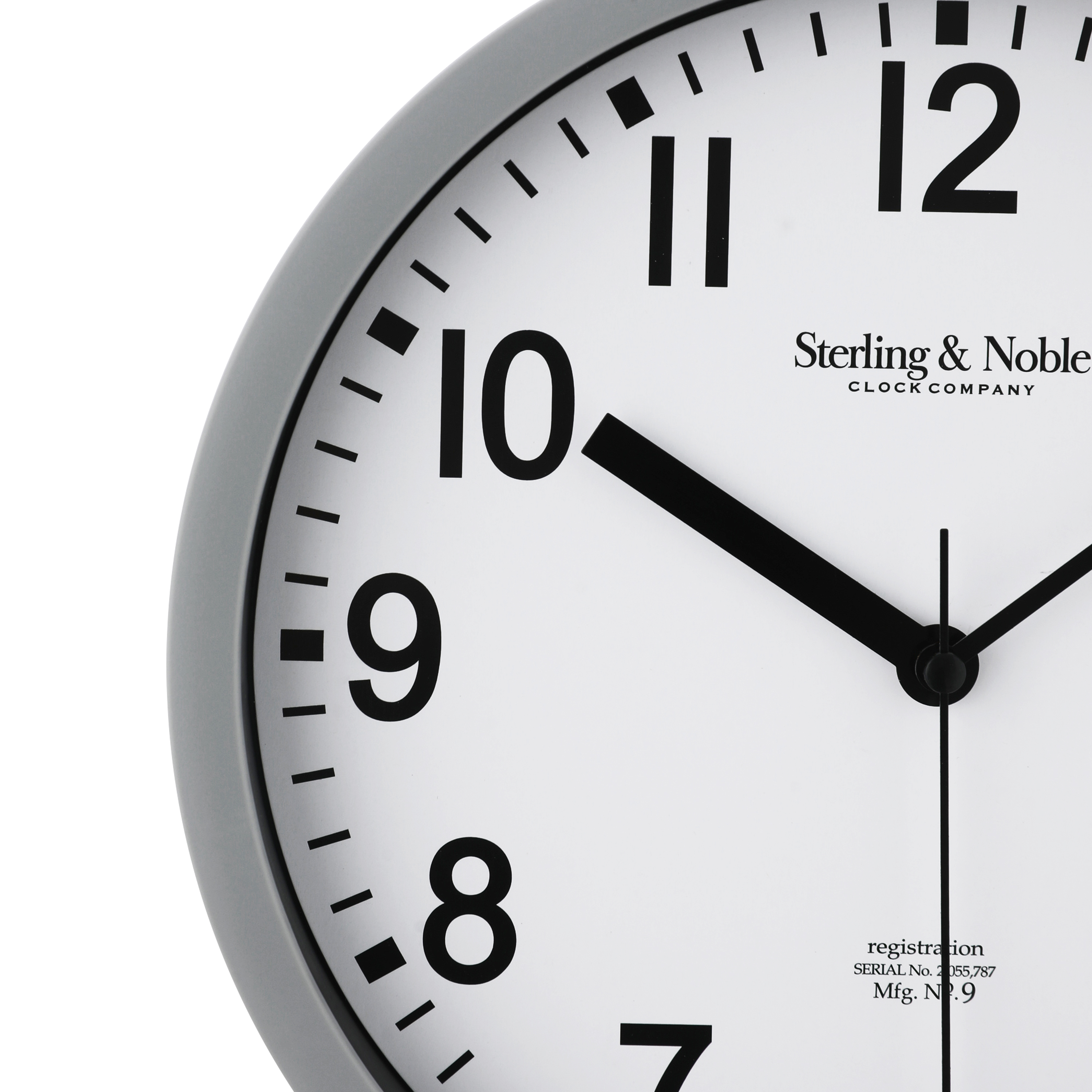 Horloge murale ronde analogique grise de 8,8 pouces pour l'intérieur HOMETRENDS
