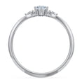 thumbnail image 4 of Birthstone Oval Ring with Shoulder Accents - Aquamarine (March), 4 of 5