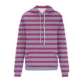 thumbnail image 4 of IMENGL Striped oversized plus size hoodie, Purple L, Size M-5XL, 4 of 4