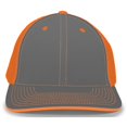 thumbnail image 1 of Pacific Headwear 404M.24P.XS Trucker Flexfit Cap, Graphite & Neon Orange - Extra Small, 1 of 1