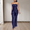 thumbnail image 2 of Wdgfv Robe à Paillettes pour Femmes Sans Manches, Combinaison à Paillettes Sans Bretelles pour Soirée, Bleu G, 2 of 6