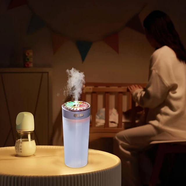 SuoKom Household Car Humidifier, Gas Hydrating Moisturizing Spray, Small Desktop Colorful Lights,Water Mist Humidification Usb Petaloid