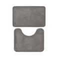 thumbnail image 3 of Iumwxz Bathroom Mat Bathroom Floor Mat 2 Piece Solid Color Antidirty Carpet Toilet Bathroom Non Slip Absorbent Floor Mat Bathroom Foot Mat Floor Mat Bathroom Rug Gray Polyester, 3 of 7