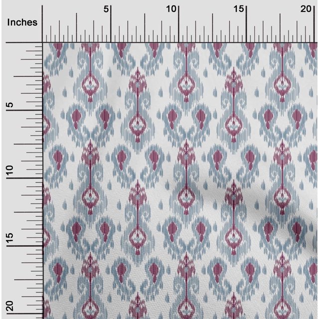 oneOone Silk Tabby Fabric Paisley Ikat Print Sewing Fabric BTY 42 Inch Wide