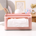 thumbnail image 4 of Boîte de Rangement pour Mouchoirs, Organisateur de Table d'Étude avec Tiroir, Étui à Mouchoirs avec Support de Télécommande, Organisateur de Mouchoirs avec Plateau, 4 of 5