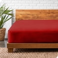 thumbnail image 1 of Bare Home Drap-Housse en Flanelle 100 % Coton - Poche Profonde - Très Grand, Rouge, 1 of 5