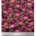 thumbnail image 1 of Soimoi Rayon Tissu Feuilles & Pivoine Imprimé en Tissu Floral par Yard 42 Pouces de Large, 1 of 5