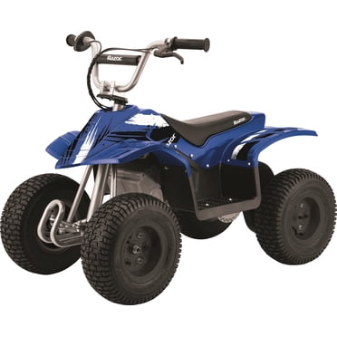 Razor Quad Électrique Tout-Terrain à 4 Roues pour Enfants, 8 Ans et Plus, 8 Mi/h, Autonomie de 40 Min, Max 120 Lb, Bleu