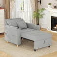 thumbnail image 1 of AECOJOY Fauteuil Convertible 3 en 1: Canapé-Lit et Futon avec Dossier Réglable et 2 Coussins - Gris Pâle, 1 of 10