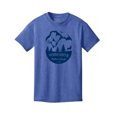 Yosemite National Water-Based Youth Cotton T-Shirt - Royal/Navy Ink - Small