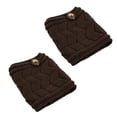 thumbnail image 1 of pitrice Leg Warmer Knitted Leg Sleeve Double Layer Thicken Ankle Boot Sock with W Button, Dark Coffee, 1 of 9
