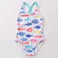 thumbnail image 2 of Pisexur Girls One-Piece Swimsuit 3-7 Years Adjustable Ruffle Bathing Suits Cute Striped Swimwear for Toddler Beach Pool, 2 of 6