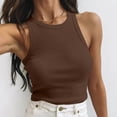 thumbnail image 2 of Yuyuzo Camisole Courte pour Femmes Décontractée Basique Sans Manches à Col Rond en Tricot Côtelé Ajustée Hauts de Sortie, 2 of 7