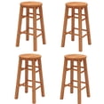 thumbnail image 1 of Gymax Tabourets de Bar d'Extérieur en Bois de 24 Pouces, Ensemble de 4, avec Siège Rond et Repose-Pieds pour Jardin, 1 of 10