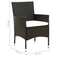 thumbnail image 4 of vidaXL Garden Chairs with Cushions 2 pcs Poly Rattan Black, 4 of 5