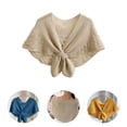 thumbnail image 1 of Women Shawl Short Solid Color Knitted Sunscreen Open Stitch Air Conditioner Shawl for Home Wear, 1 of 8