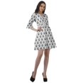 thumbnail image 4 of Moomaya Robe Chemise en Poly-Crêpe pour Femmes, Manches à Volants Imprimées, Tenue Décontractée d'Été, 4 of 4