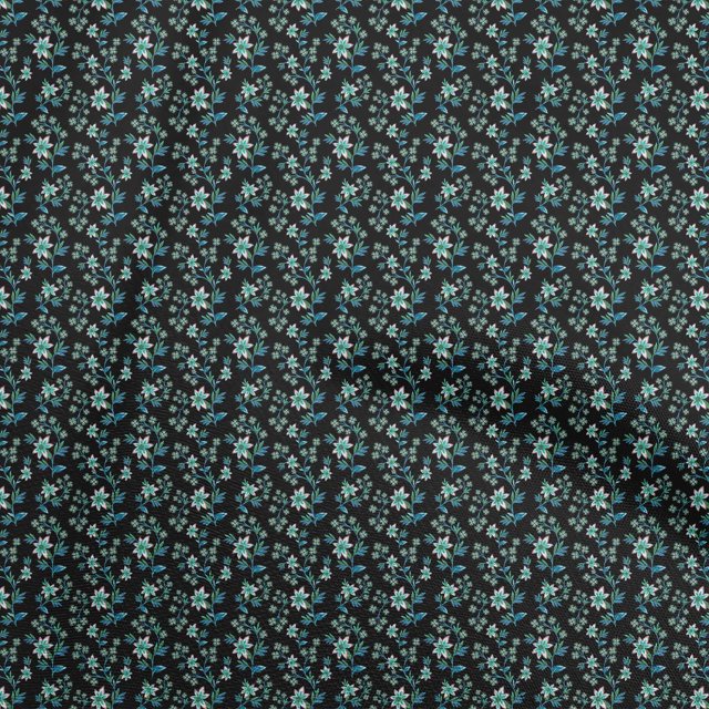 oneOone Silk Tabby Black Fabric Floral Sewing Craft Projects Fabric Prints By Yard 42 Inch Wide