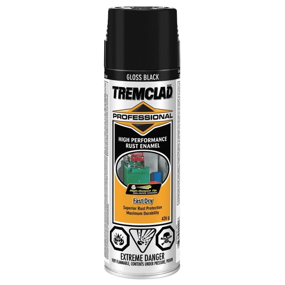 Tremclad Professional Fast Dry Gloss Black Alkyd Spray