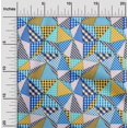 thumbnail image 2 of oneOone Rayon Medium Blue Fabric Check Patchwork Fabric For Sewing Printed Craft Fabric By The Yard 56 Inch Wide, 2 of 5