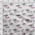 thumbnail image 2 of oneOone Silk Tabby Fabric Tree & Animals Ikat Print Fabric By The Yard 42 Inch Wide, 2 of 4
