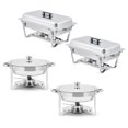 thumbnail image 1 of Ensemble de Réchauds de Buffet, Plats Anti-Frottement Rectangulaires de 8 QT et Ronds de 5 QT en Acier Inoxydable avec Couvercle, Poêle pour Aliments et Eau et Support à Carburant, Ensemble de Buffet de Plats Anti-Frottement pour Fêtes et Événements des Fêtes, 1 of 9