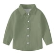 thumbnail image 1 of vdgthytj Toddler Baby Boys Girls Button down Shirts Kids Collared Long Sleeve Uniform Dress Shirt Tops Spring Fall Clothes, 1 of 6