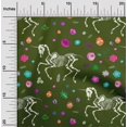 thumbnail image 1 of oneOone Cotton Silk Green Fabric Skull Craft Projects Decor Fabric Printed By The Yard 42 Inch Wide, 1 of 4