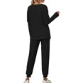 thumbnail image 3 of Innerwin Loungwear Elastic Waist Ladies Nightwear Sleep Drawstring With Pockets Sleepwear Black 4XL, 3 of 6