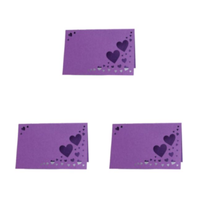 Maytalsory 1/2/3/5 50pack/lot Add Touch Of Class With Wedding Elegant Name Cards Smooth Surface deep purple 3PCS
