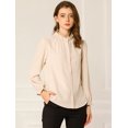 thumbnail image 3 of INSPIRE CHIC Blouse Haut à Col Montant à Volants Boutonné à Manches Longues pour Femme, 3 of 4