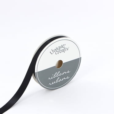UNIQUE CREATIV Satin Ribbon noir 9 mm (0.35 in) × 5.5 m (⅜ in × 6 yd), 5.49 m (18 ft)