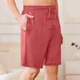thumbnail image 3 of yoeyez Mens Athletic Shorts 7 Inch Inseam,Men's Solid Color Elastic Waist Button Shorts Casual Beach Shorts Summer Shorts Breathable Daily Basic Pants With Pockets Wine,2XL, 3 of 6