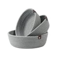 thumbnail image 2 of Storage Basket Three Piece Set, Rope Material Organizer, Household Dirty Clothes Toys Miscellaneous Storage, Elegant Design with Leather Handles, Varied Sizes, Easy to Clean, 2 of 6