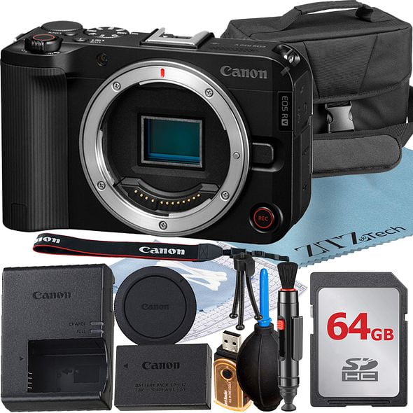 Canon EOS R50 V Appareil Photo Sans Miroir (Boîtier Seulement) avec Carte Mémoire 64 Go + Étui + Ensemble d'Accessoires ZeeTech