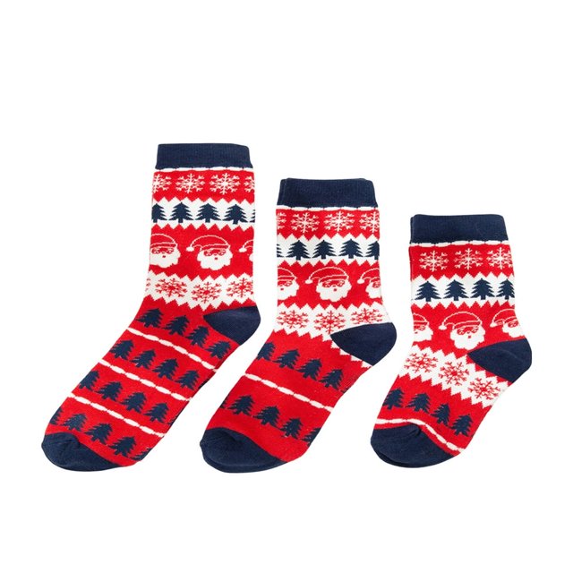 Christmas Parent-Child Stockings Tights Snowflake Santa Claus Print Pattern Family Matching Socks Adult Kid Warm Accessory
