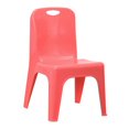 thumbnail image 1 of Red Plastic Stackable School Chair with Carrying Handle and 11'' Seat Height, 1 of 4