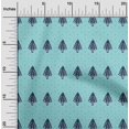 thumbnail image 1 of oneOone Cotton Jersey Turquoise Blue Fabric Tree & Geometric Block Sewing Craft Projects Fabric Prints By Yard 58 Inch Wide, 1 of 4