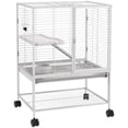 thumbnail image 1 of PawHut 2-Tier Ferret Cage Rolling Small Animal Cage w/ Shelf, Light Grey, 1 of 10