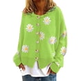 thumbnail image 2 of Pxiakgy Cardigan Décontracté pour Femmes à Manches Longues, Col Rond, à Boutons, Imprimé Petite Marguerite, Chandail Tricoté Cardigan B + TTG, 2 of 4