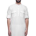 thumbnail image 2 of Atasi Kurta Asymétrique Chemise Décontractée Boutonnée Coton Kurta Décontractée Homme, 2 of 5