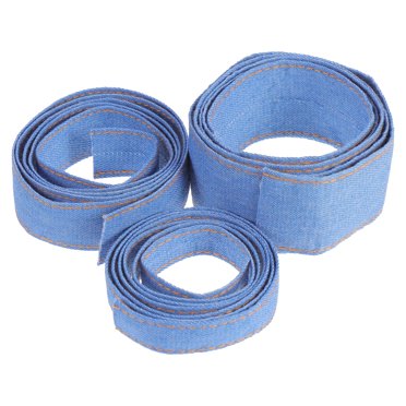 3pcs Yards Stitch Denim Ribbon Layering Cloth Fabric Jeans Bows Ribbon for DIY