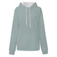 thumbnail image 5 of Timegard Hoodies for Women Drawstring Long Sleeve Sweatshirts Pullover Fall Winter Solid Color Tops, 5 of 5