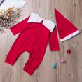 thumbnail image 3 of Bébé à Manches Longues Poupée Col Romper + Chapeau de Noël Claus Habillé Ensemble Combinaison 2pcs, 3 of 6