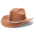 thumbnail image 3 of Men's And Women's Woolen Hats Western Cowboy Top Hat Three Of Rhinestones, 3 of 4
