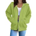 thumbnail image 1 of MeetoTime Sweat à Capuche Zippé pour Femmes, Manches Longues, Veste d'Automne en Polaire avec Poches, 1 of 7