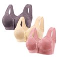 thumbnail image 1 of Cameland 3 Pack Bra for Women Bra for Seniors Front Closure Bras Wire-Free Front Button Closure Comfortable Bra, 1 of 7