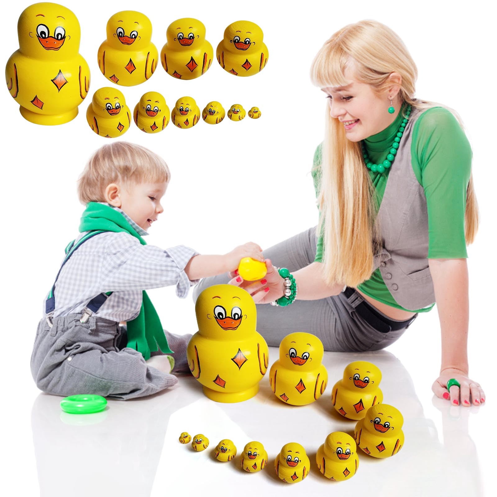 Xdyyjrasa Poupées gigognes Russes – 5 pièces, Peinture à Faire soi-même, poupée Matryoshka en Bois Vierge, pour Enfants et Adultes, Artisanat